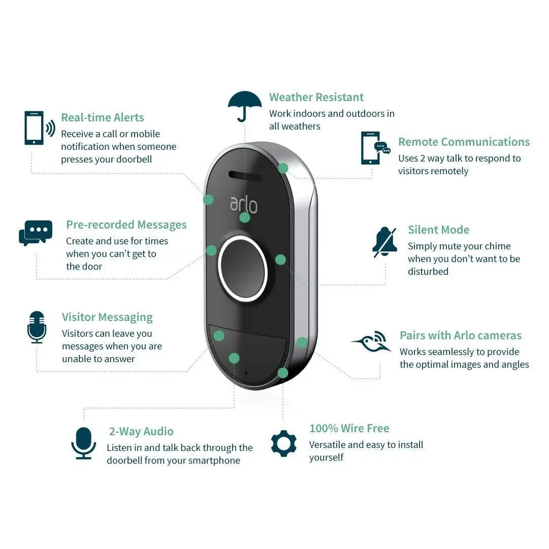 Arlo Audio Doorbell For Arlo ,Arlo Pro and Arlo Pro2 Arlo