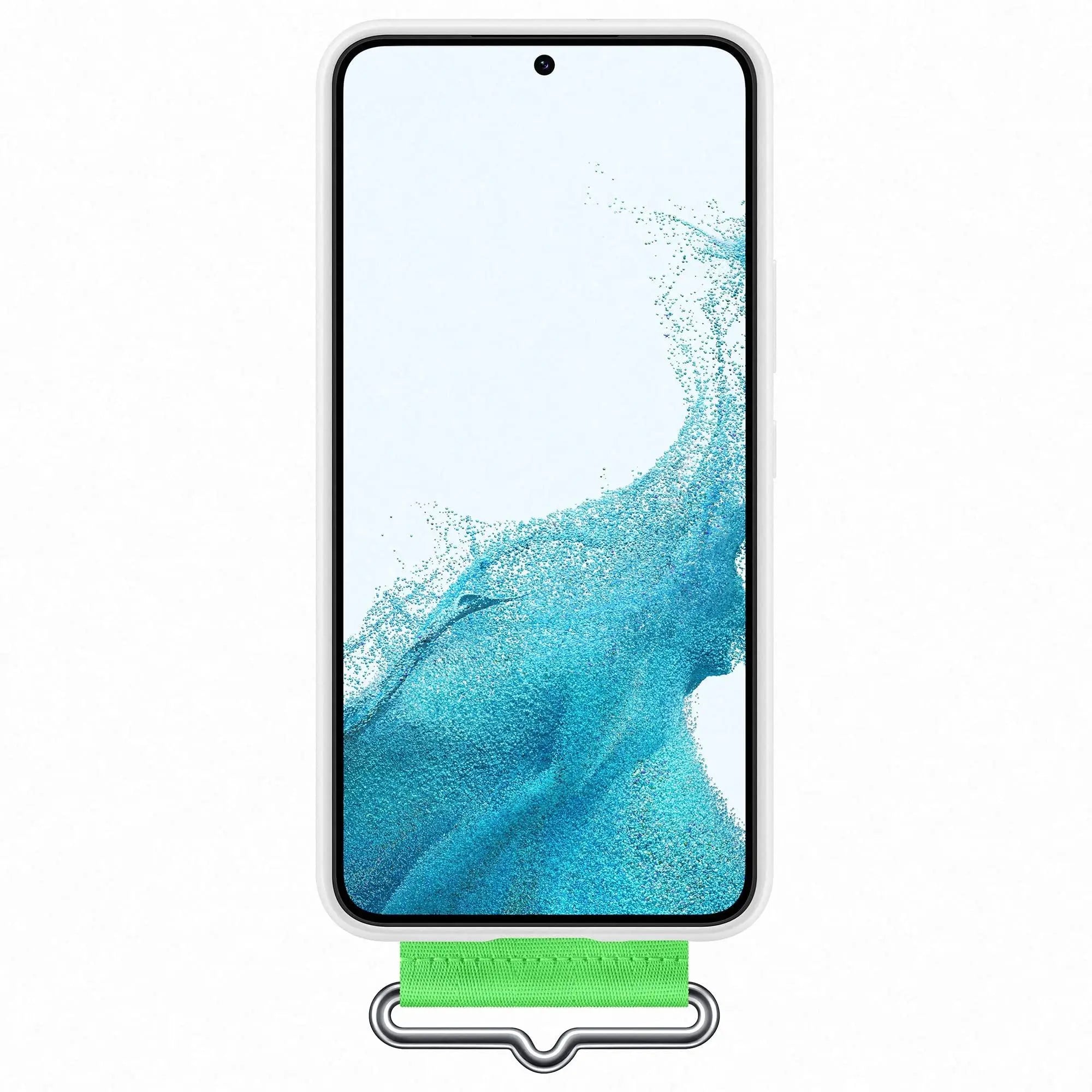 Samsung Galaxy S22 Silicone Cover With Strap - White (New) The Outlet Shop