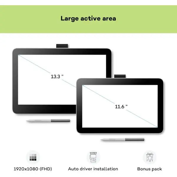 Wacom One Gen 1 Drawing Tablet Screen And Stylus for Windows, MAC, Android Wacom