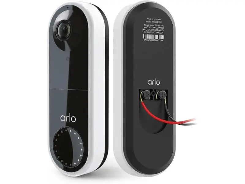 Arlo Wired Video Doorbell Security Camera White/Black Arlo