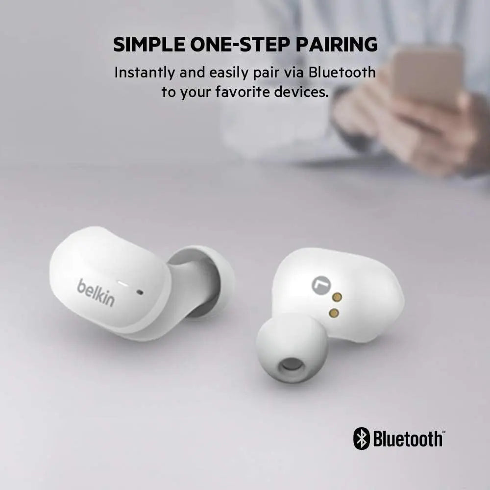 Belkin SoundForm True Wireless Bluetooth Earbud Headphones[White] Belkin