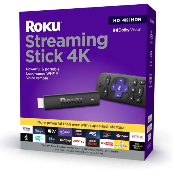 Roku Streaming Stick 4K HD/4K/HDR Streaming Media 3820EU - Refurbished Roku