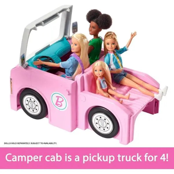 Barbie 3-in-1 Dream Camper With 60 Toy Accessories Mattel