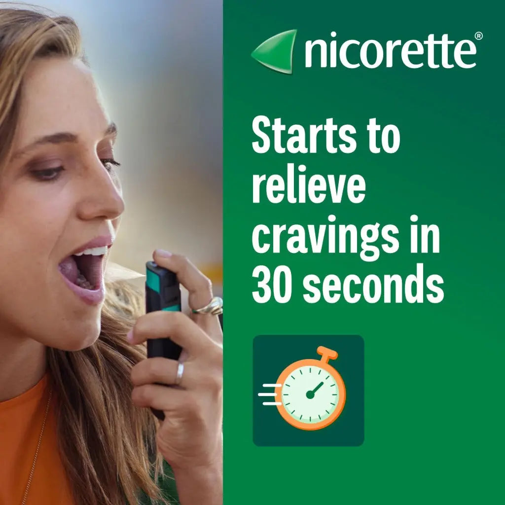 Nicorette QuickMist Mouthspray, Cool Berry (2 x 150 Sprays) Smoking or Vaping Cessation Aid, designed to start reducing cravings in 30 seconds (Quit Smoking or Quit Vaping Aid) - BBE 09/2027 Nicorette