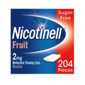 Nicotinell Fruit Gum 2mg (204 Pieces), Stop Smoking Aid, Sugar Free Nicotine Gum, Mild Fruit Flavour, 2mg Regular Strength for Light Smokers, Quit Smoking Aid, Value Pack - BBE 03/2028 Nicotinell
