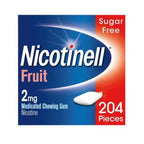 Nicotinell Fruit Gum 2mg (204 Pieces), Stop Smoking Aid, Sugar Free Nicotine Gum, Mild Fruit Flavour, 2mg Regular Strength for Light Smokers, Quit Smoking Aid, Value Pack - BBE 03/2028 Nicotinell