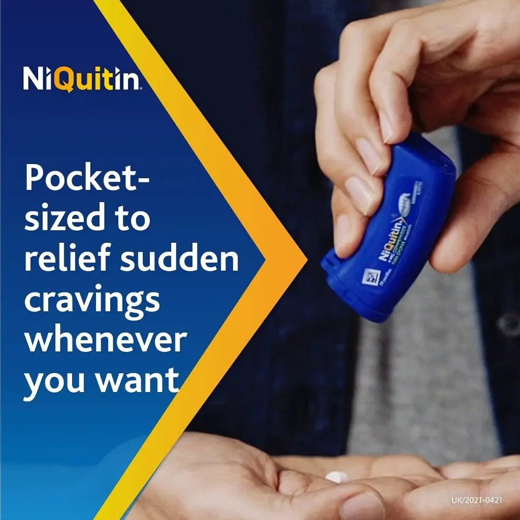 NiQuitin 4mg Minis Mint Lozenges - Mint Flavour (5 x Pack of 20 Minis Nicotine Lozenges) - On The Go Oral Stop Smoking and Vaping Aid - Pocket Sized Containers - BBE 11/2027 NiQuitin