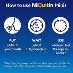 NiQuitin 4mg Minis Mint Lozenges - Mint Flavour (5 x Pack of 20 Minis Nicotine Lozenges) - On The Go Oral Stop Smoking and Vaping Aid - Pocket Sized Containers - BBE 11/2027 NiQuitin