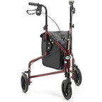 Days Lightweight Tri Wheel Walker Rollator - Aluminium Mobility Walker with Adjustable Height and Brakes - Foldable Walking Frame with Carry Bag - Mobility Aid for Elderly - Purple - Very Good Days