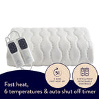 Dreamland Cosy Dreamer Electric Blanket - Heated Underblanket with Italian Cotton, Intelliheat Technology, 6 Heat Settings, Overheat Protection & Machine Washable, 160 x 152cm - King Size - Very Good Dreamland