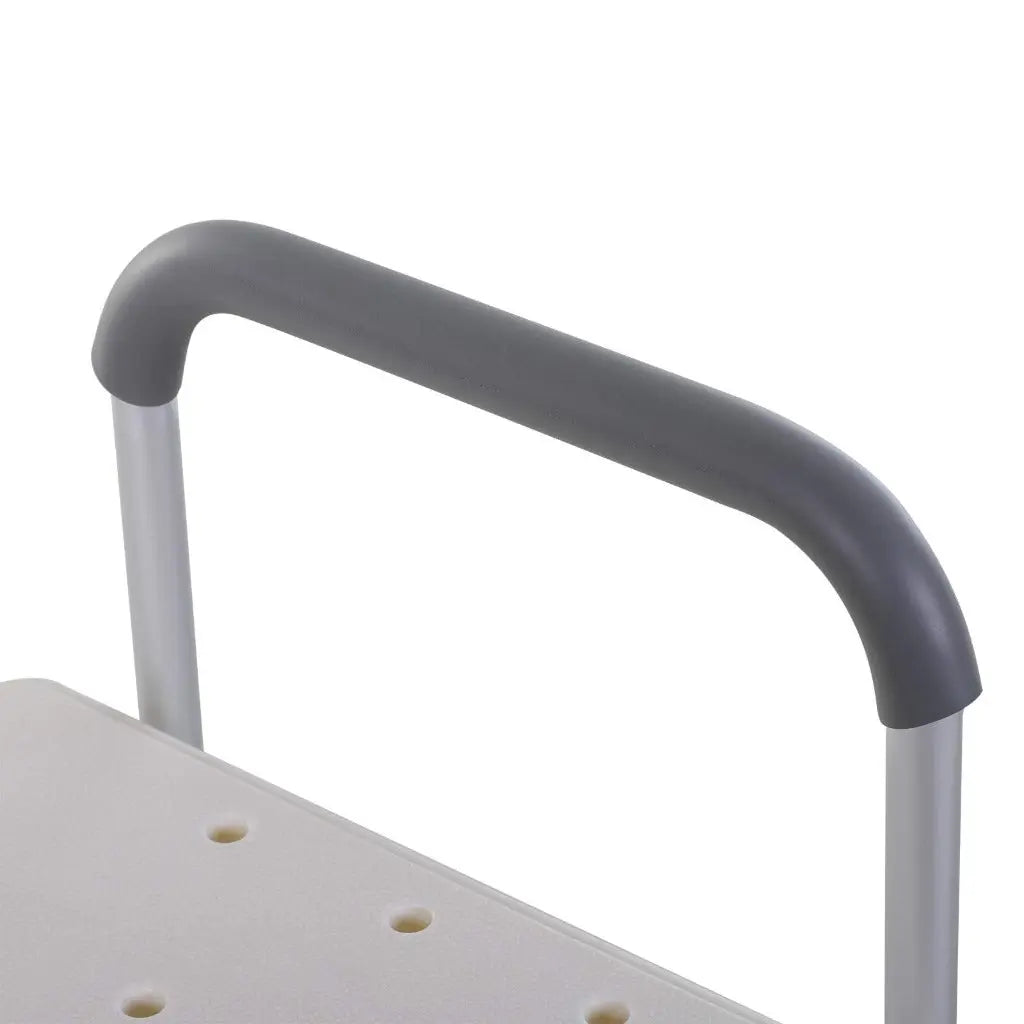 HOMCOM Height Adjustable Shower Chair, Non Slip Bath Transfer Bench for Elderly, Disabled with Armrest and Backrest, 300 lbs Capacity, White - Damaged Box HOMCOM