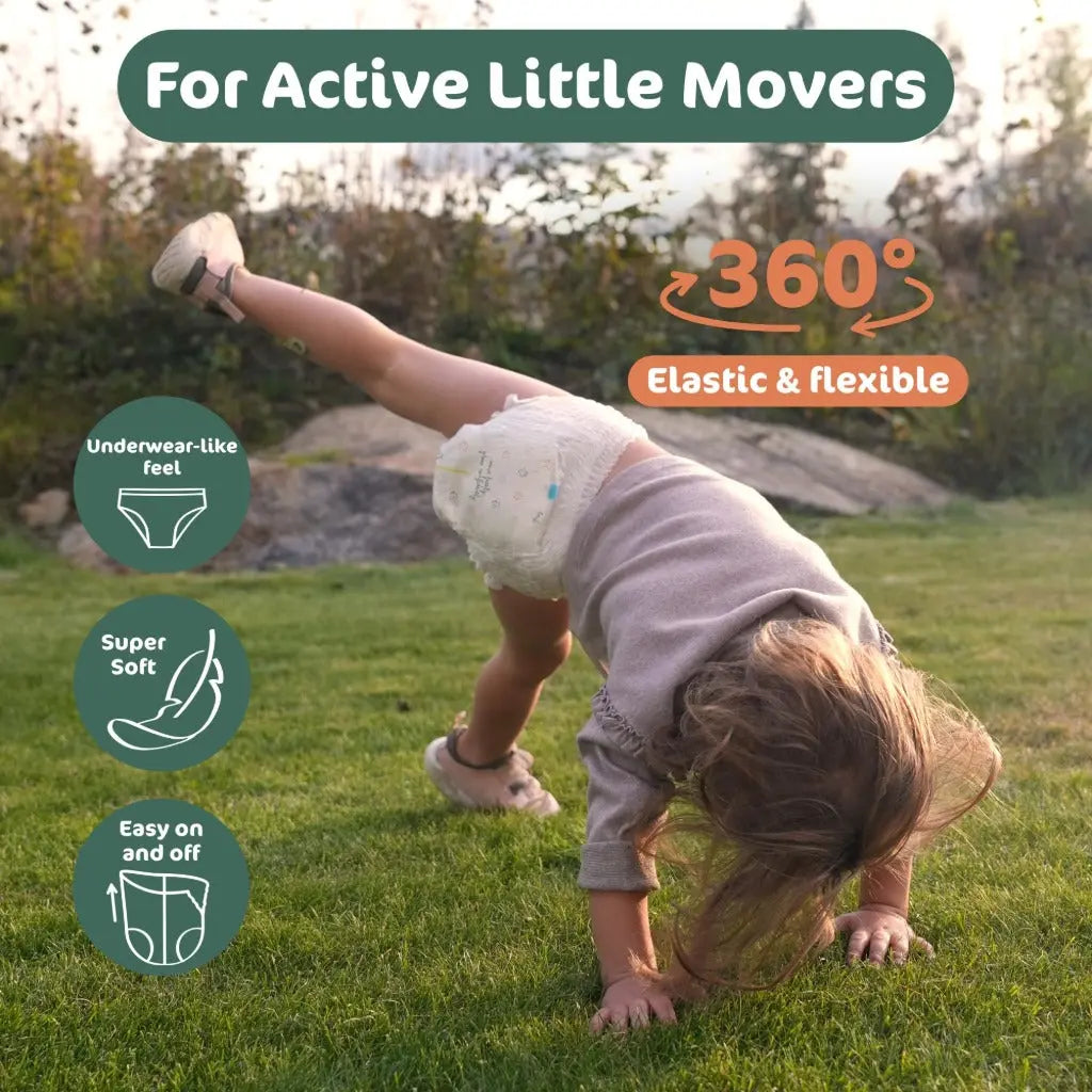 Naty FreeMovers Nappy Pants -Sensitive Skin, Potty Training Pants -Soft, Fragrance Free, Absorbent & Leak-Proof, Unisex Baby & Toddler, Size 5 (12-18 kg), 80 Count - Damaged Box Naty