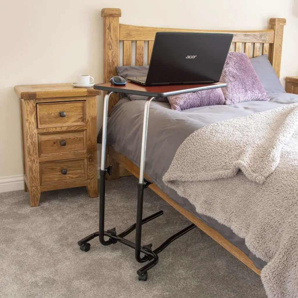 NRS Healthcare M01278 Overbed And Chair Table - Divan Style, Tilting And Adjustable - Damaged Box NRS Healthcare