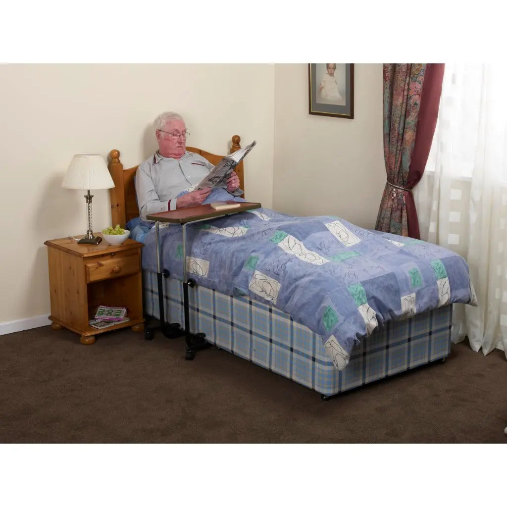NRS Healthcare M01278 Overbed And Chair Table - Divan Style, Tilting And Adjustable - Damaged Box NRS Healthcare