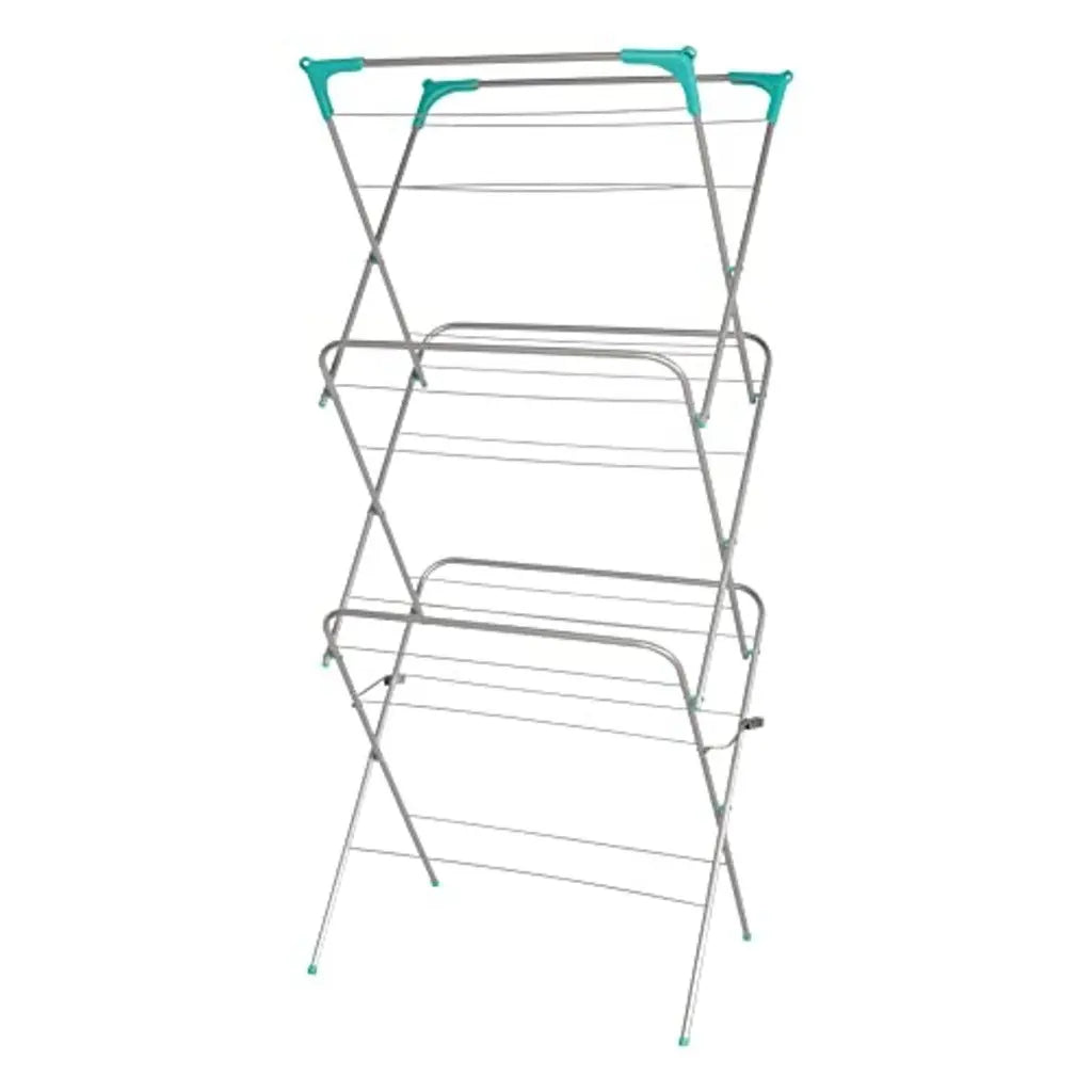 Ram(R) 3 Tier Deluxe Airer Foldable Heavy Duty Clothes Airer With 4 CORNER HOOKS And Sock Dryer 14M Airing Capacity - Very Good Ram(R)