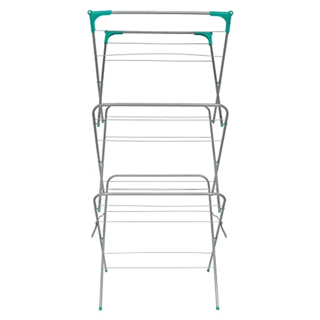 Ram(R) 3 Tier Deluxe Airer Foldable Heavy Duty Clothes Airer With 4 CORNER HOOKS And Sock Dryer 14M Airing Capacity - Very Good Ram(R)