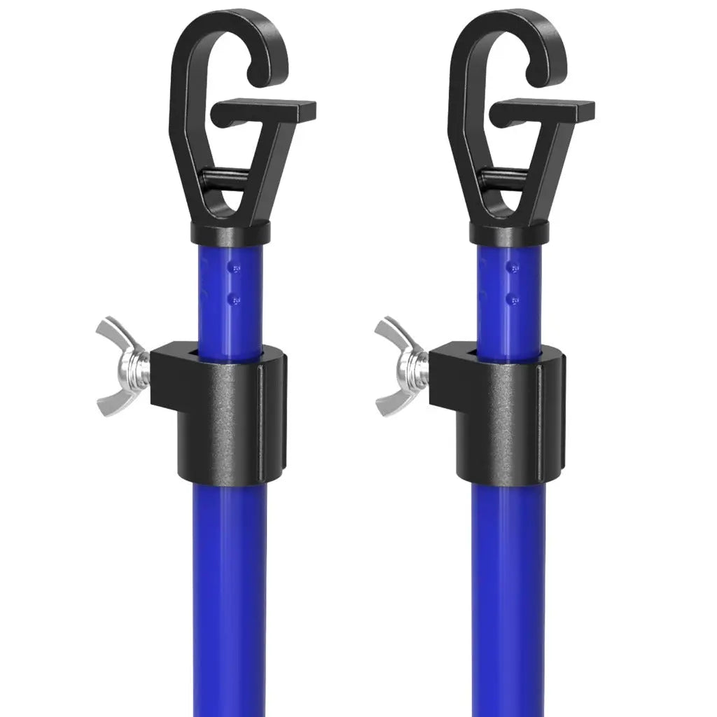SURFOU Washing Line Pole Set of 2, Clothes Prop, Telescopic and Adjustable Extending Up to 2.4m with G-Hook, Rust-Resistant Powder Coated Steel, Heavy Duty Support for Outdoor Home Garden Laundry - Very Good SURFOU