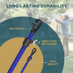 SURFOU Washing Line Pole Set of 2, Clothes Prop, Telescopic and Adjustable Extending Up to 2.4m with G-Hook, Rust-Resistant Powder Coated Steel, Heavy Duty Support for Outdoor Home Garden Laundry - Very Good SURFOU
