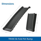 TRIXIE folding ramp for dogs - facilitates access to the boot - walking surface with sandpaper coating - 40 x 156 cm - width of walking surface: 33 cm - up to 90 kg - black - 3939 - Very Good TRIXIE