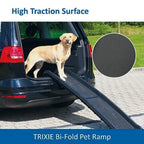 TRIXIE folding ramp for dogs - facilitates access to the boot - walking surface with sandpaper coating - 40 x 156 cm - width of walking surface: 33 cm - up to 90 kg - black - 3939 - Very Good TRIXIE