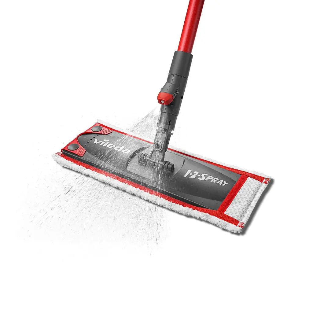 Vileda 1-2 Spray Mop - Microfibre Mop with Built-in Spray Reservoir, No Bucket Required, Suitable for All Floor Types - Good Vileda