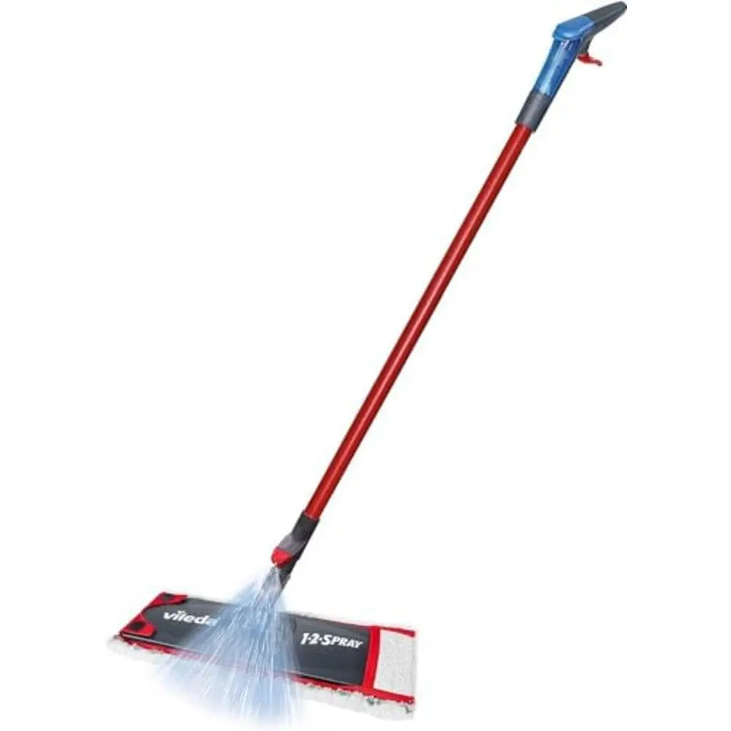 Vileda 1-2 Spray Mop - Microfibre Mop with Built-in Spray Reservoir, No Bucket Required, Suitable for All Floor Types - Good Vileda