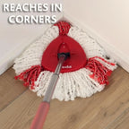 Vileda Turbo 2in1 Spin Mop & Bucket Set with Foot Pedal | Telescopic Handle (Up to 123cm) & 2in1 Microfibre Mop Head with Extra 2-in-1 Refill | Powerful Cleaning Removes 99% of Dirt with Water - Damaged Box Vileda