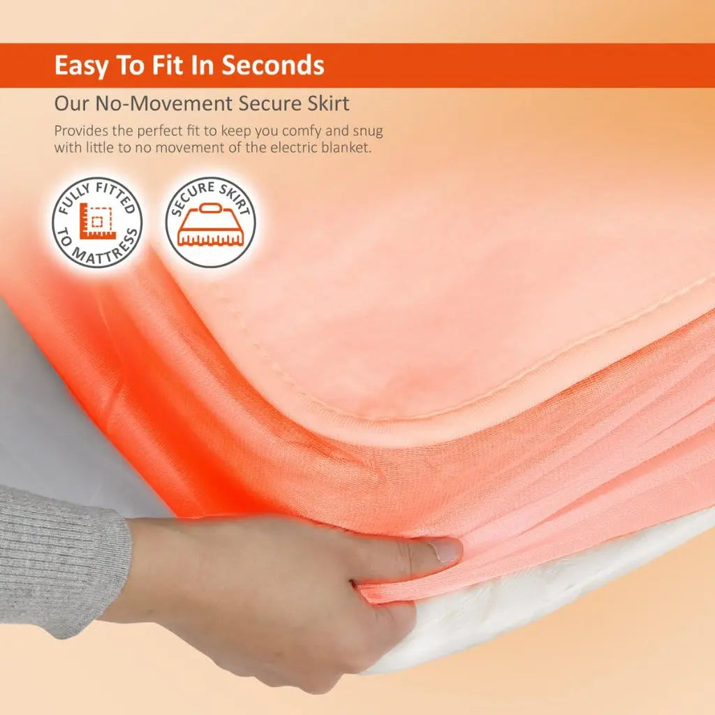Warmer Electric Blanket Double Size - Dual Control, Fully Fitted Mattress Cover with Elasticated Skirt, 3 Heat Settings, 2 X Detachable Controllers - 193 X 137cm Double The Warmer Store