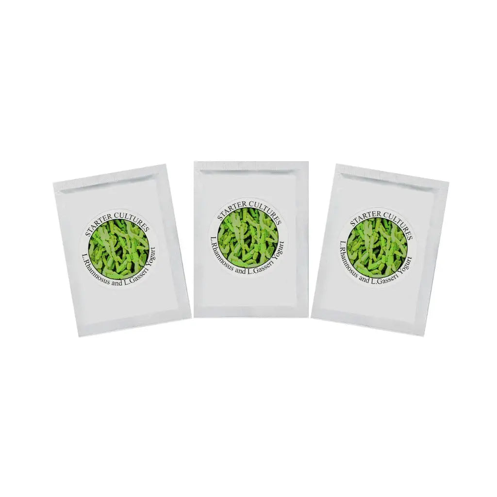 Yogurt Starter Cultures - Pack of 12 Freeze-Dried Sachets for Lactobacillus Rhamnosus and L.Gasseri Yogurt (12 sachets Pack) - Damaged Box Natural Probiotic Selection