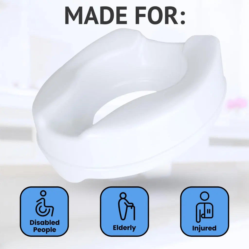 Homecraft Raised Toilet Seat 4 Inch (10 cm) - Toilet Riser for Elderly, Disabled and Post Surgery Recovery - Lightweight, Hygienic Bathroom Aid - Fits Standard Toilets - 190 kg Capacity, White - Damaged Box Homecraft