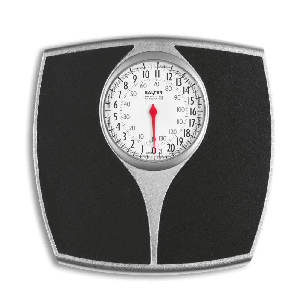 Salter 148 BKSVDR Speedo Dial Bathroom Scale - Mechanical Weighing Scales For Body Weight, Easy Read Dial & Rotating Pointer, Instant Readings, Large Foot Platform, Weighs Up To 136 kg/ 21 st - Very Good Salter