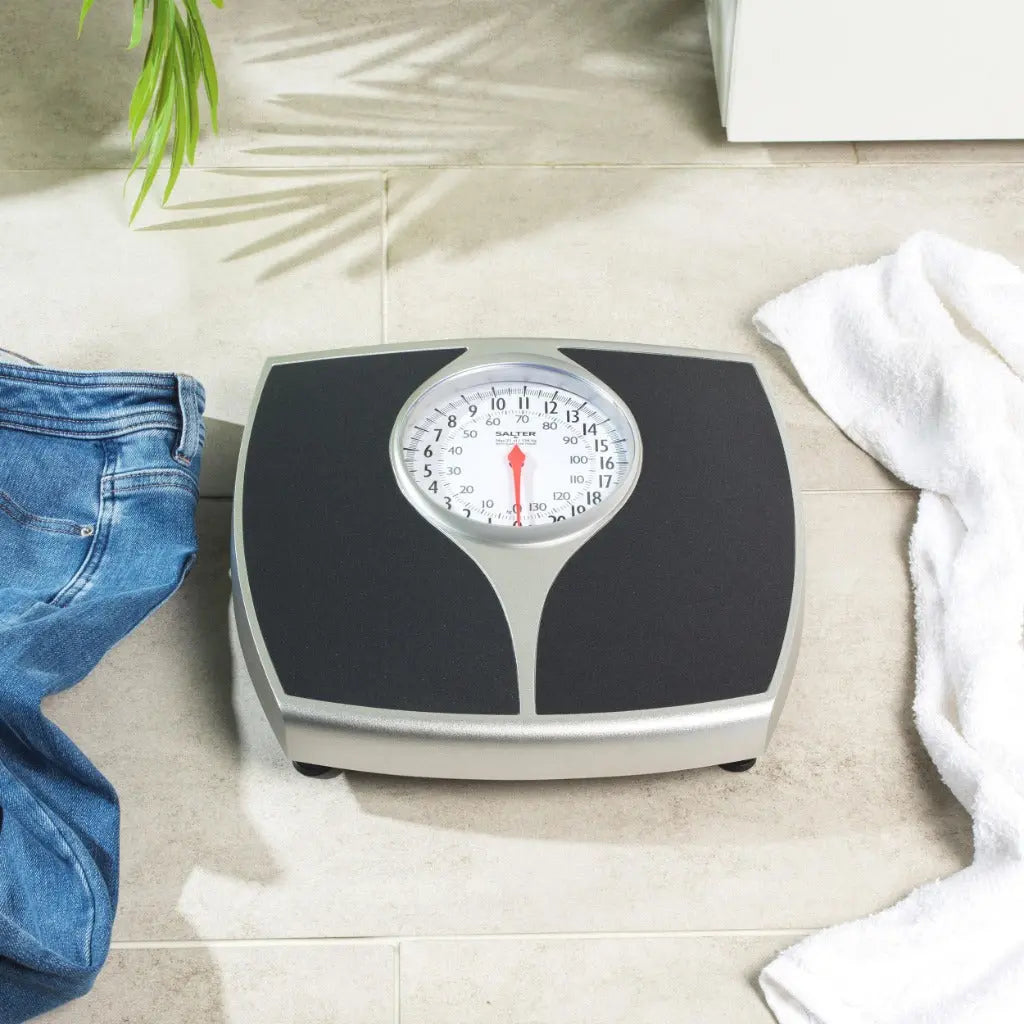 Salter 148 BKSVDR Speedo Dial Bathroom Scale - Mechanical Weighing Scales For Body Weight, Easy Read Dial & Rotating Pointer, Instant Readings, Large Foot Platform, Weighs Up To 136 kg/ 21 st - Very Good Salter