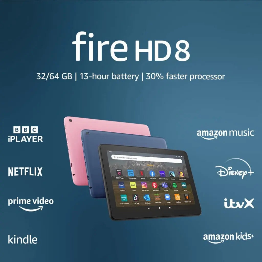 Fire HD 8 tablet 32 GB, 2022 release, with ads, Black - Like New Amazon