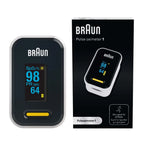 Braun Pulse Oximeter 1 - Accurate Blood Oxygen Finger Monitor - Easy-to-use at Home - For COPD, Pneumonia, Sleep Apnea Sufferers - Great for Athletes- YK-81CEU - Very Good Braun