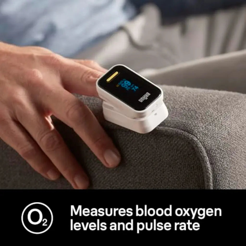 Braun Pulse Oximeter 1 - Accurate Blood Oxygen Finger Monitor - Easy-to-use at Home - For COPD, Pneumonia, Sleep Apnea Sufferers - Great for Athletes- YK-81CEU - Very Good Braun