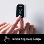 Braun Pulse Oximeter 1 - Accurate Blood Oxygen Finger Monitor - Easy-to-use at Home - For COPD, Pneumonia, Sleep Apnea Sufferers - Great for Athletes- YK-81CEU - Very Good Braun
