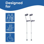 Days Ergonomic Handle Forearm Crutch - Double Adjustable Extra Long 83-110cm (32 1/2 -43 1/2 ") - Lightweight Aluminium Walking Aid - VAT Relief Eligible (UK) - Very Good Days