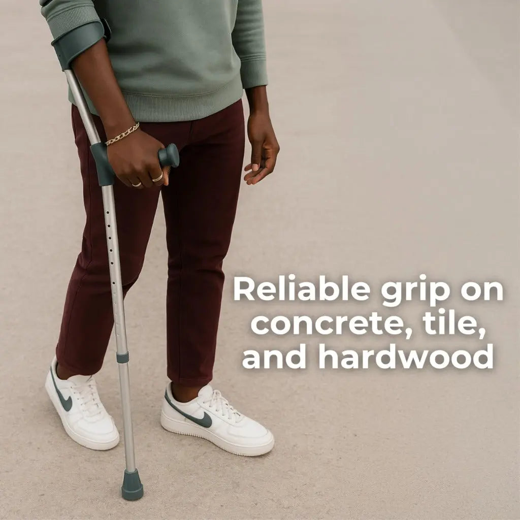 Days Ergonomic Handle Forearm Crutch - Double Adjustable Extra Long 83-110cm (32 1/2 -43 1/2 ") - Lightweight Aluminium Walking Aid - VAT Relief Eligible (UK) - Very Good Days