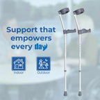 Days Ergonomic Handle Forearm Crutch - Double Adjustable Extra Long 83-110cm (32 1/2 -43 1/2 ") - Lightweight Aluminium Walking Aid - VAT Relief Eligible (UK) - Very Good Days