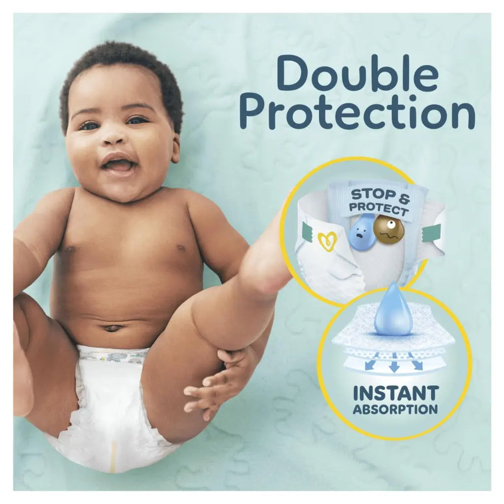 Pampers Premium Protection New Baby Size 3, 204 Nappies, 6kg-10kg, Monthly Pack, The Only Newborn Nappy Approved by British Skin Foundation - Damaged Box Pampers