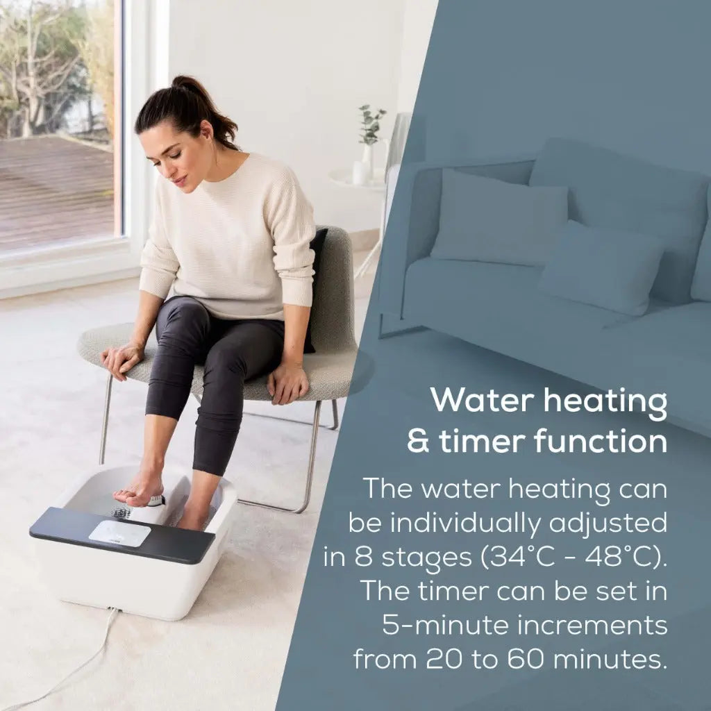 Beurer FB60UK Foot Spa with Water Heater Footbath with Premium Touch Screen 3 Pedicure Attachments Powerful 8-Level Water Heater Relaxing Bubble and Vibration Massage - Damaged Box Beurer
