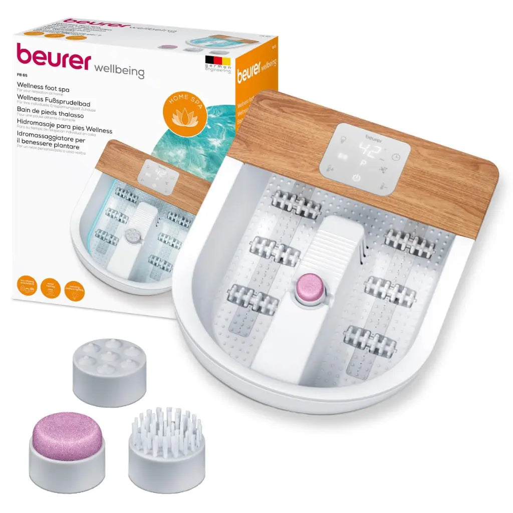 Beurer FB60UK Foot Spa with Water Heater Footbath with Premium Touch Screen 3 Pedicure Attachments Powerful 8-Level Water Heater Relaxing Bubble and Vibration Massage - Damaged Box Beurer
