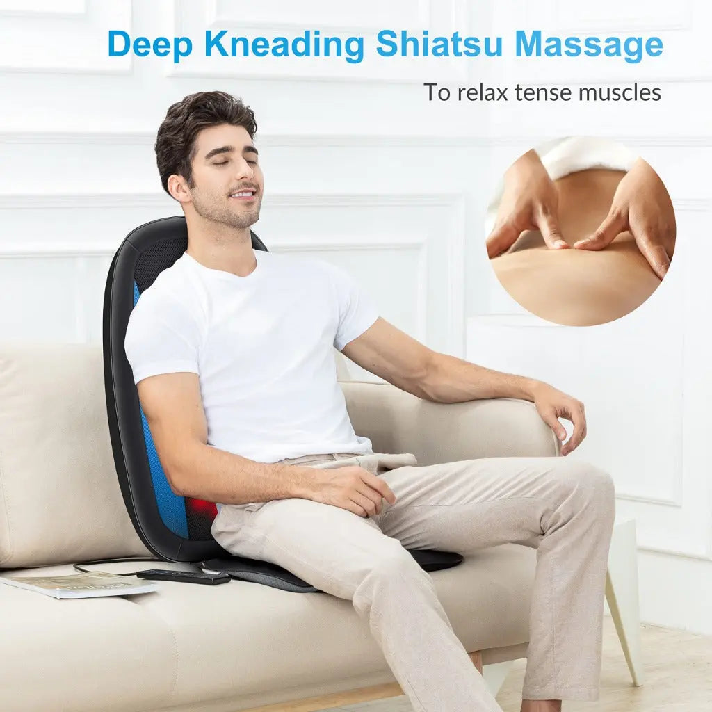 Comfier Shiatsu Back Massager with Heat -Deep Tissue Kneading Massage Chair, Massage Chair for Full Back, Chair Massager for Home or Office Chair use,Gifts for Women,Men - Damaged Box Comfier