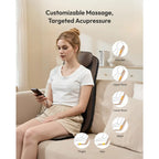Nevvue Back Massager with Heat, Full Body Massage Mat with 3D Deep Kneading, Massage Chair with 3 Intensity Adjustable Vibration, Shiatsu Massagers for Back and Neck with Timer, Massage Cushion - Very Good Nevvue