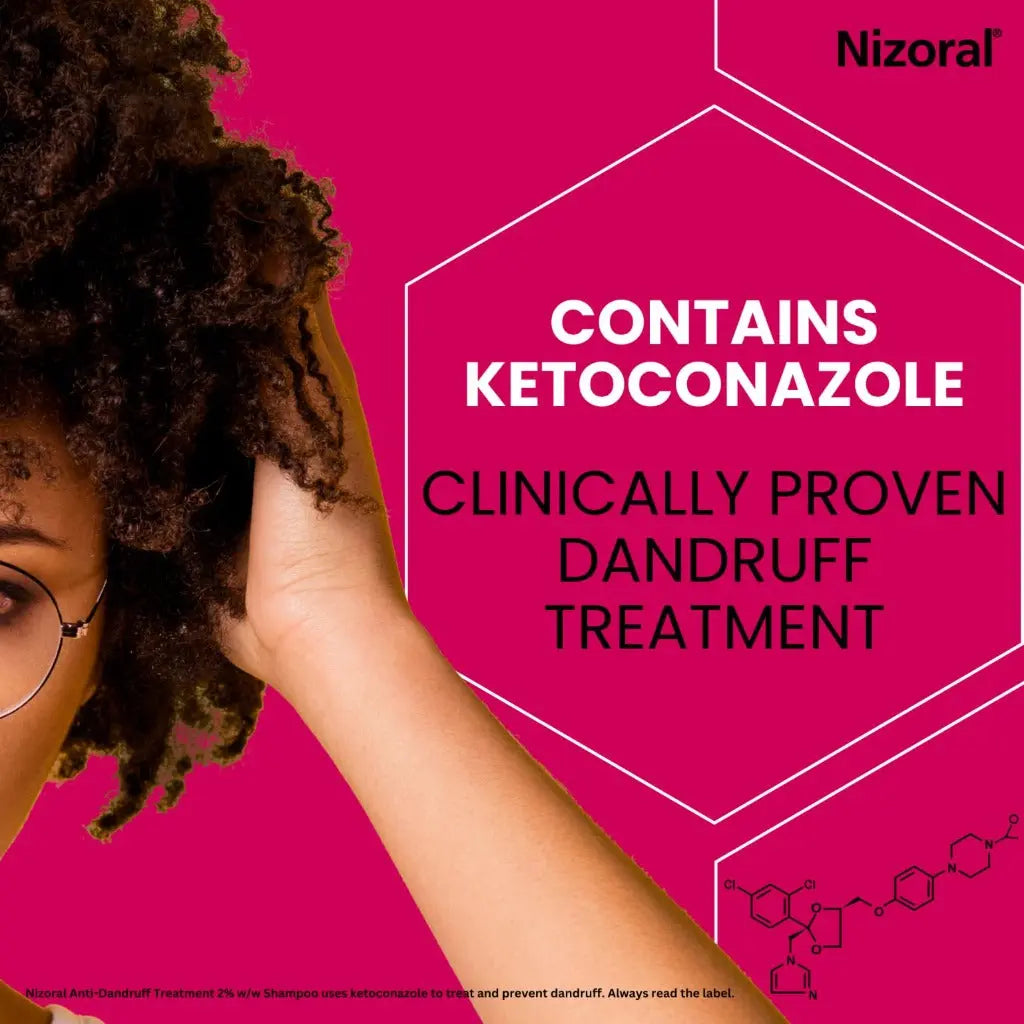 Nizoral Anti-Dandruff Treatment Shampoo, Treats and Prevents Dandruff, Clinically Proven to Control Itchy & Flaky Scalps, Contains Ketoconazole, 1 x 60ml - BBE 11/2028 Nizoral