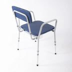 NRS Compact Dovedale Commode with Seat & Backrest, Medium, Modern & discreet, Height Adjustable to suit user - Blue and White - Damaged Box NRS