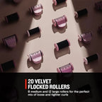 Remington PROluxe Heated Hair Rollers (OPTIheat Technology, 90 Second Heat Up, Sets Curls in 5 Minutes, 20 Velvet Flocked Rollers - 8 Medium 25mm and 12 Large 32mm) H9100 - Damaged Box Remington