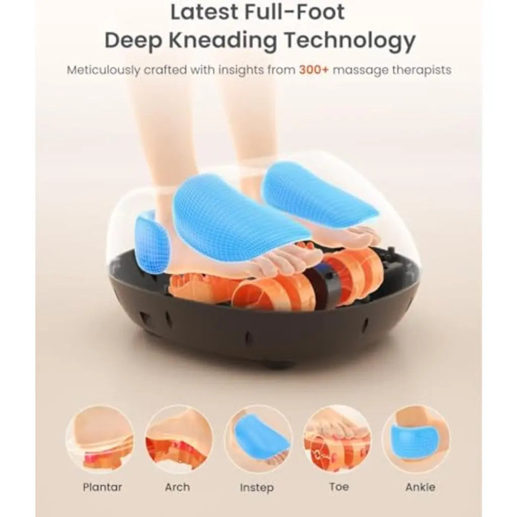 RENPHO Foot Massager with Heat, Shiatsu Massage Machine Deep Kneading, Electric Feet Massage, Air Compression, Gifts for Women and Men, Fits Up to Size 12, Black - Very Good RENPHO