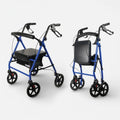 Aidapt Folding Rollator Walker with Padded Seat, Steel Frame, 8 Inch Puncture-Proof Wheels, Walking Aid with Brakes, Shopping Bag & Adjustable Handles for Seniors and Elderly - Damaged Box Aidapt