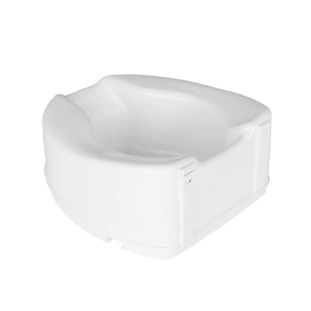 Homecraft Savanah Raised Toilet Seat without Lid, Elongated & Elevated Lock Seat Support for Elderly, Handicapped and Disabled Users, White Colour, 150 mm (6'') - Damaged Box Homecraft